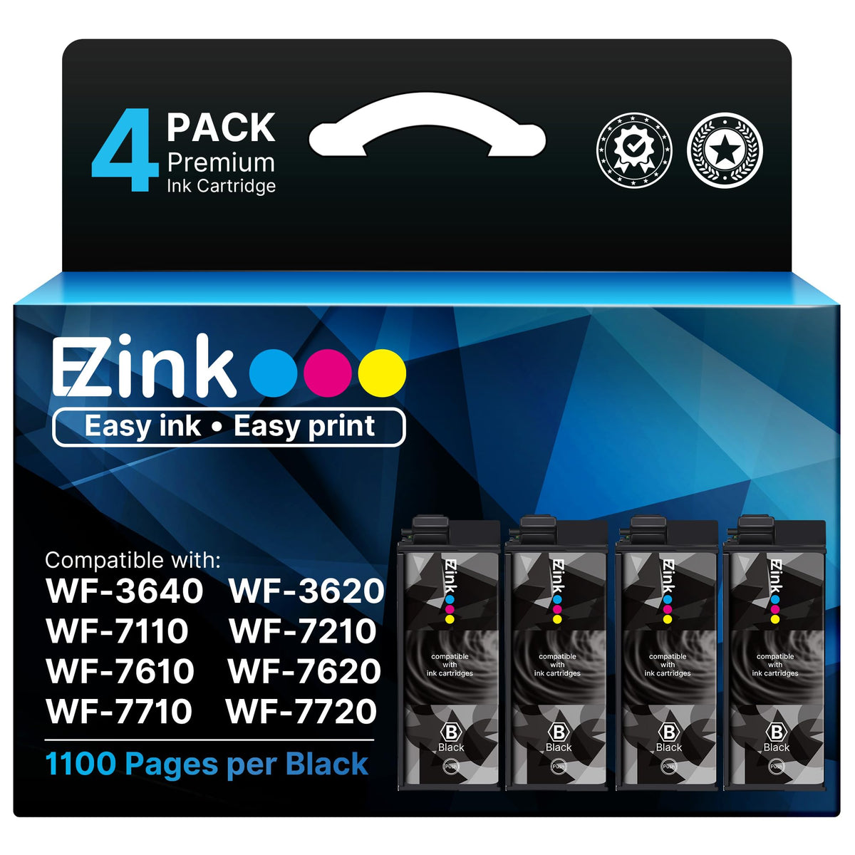 Remanufactured Ink Cartridge Replacement for Epson 252XL(4 Black)