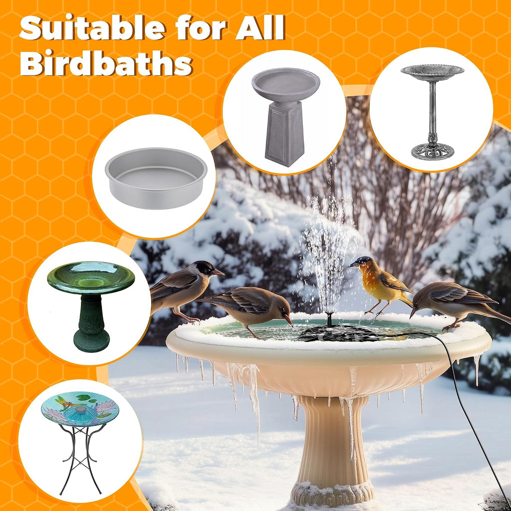 Bird Bath Heater, 70W Submersible Pond Deicer Bird Bath Deicer Birdbath Water Heater Thermostatic Control Power
