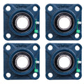 Jeremywell UCF201-8 1/2" 4-Bolt Flange Bearing, 4 Pack, Cast Iron