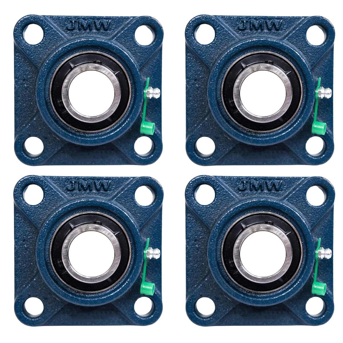 Jeremywell UCF201-8 1/2" 4-Bolt Flange Bearing, 4 Pack, Cast Iron