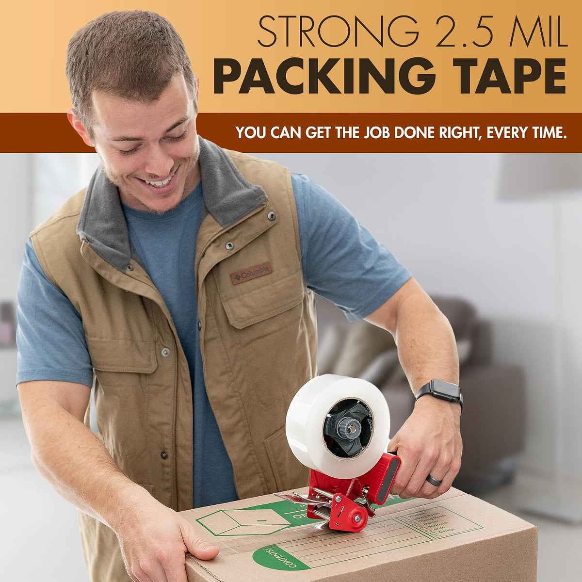 Heavy Duty Packing Tape 24 Rolls, 3 Inch Wide 2.5 Mil 110 Yards