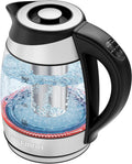 Electric Kettle with Temperature Control, 5 Presets LED Indicator Lights, Removable Tea Infuser, Glass Tea Kettle &