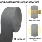 Deep Gray 2''Cotton Herringbone Twill Tape 15Yds Binding Trim