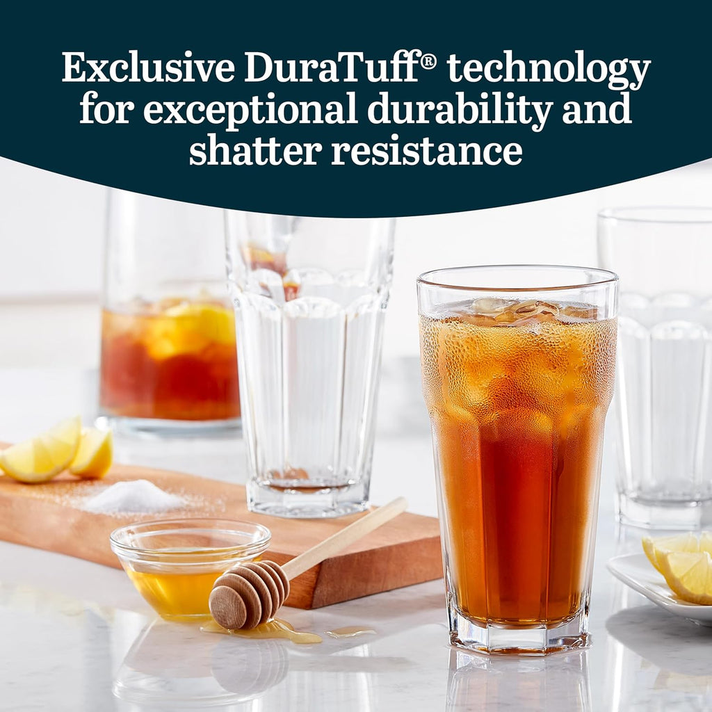 Gibraltar DuraTuff Drinking Glass Drinking Cup Set, Iconic Heavy Base Bar Glassware Thick Drinking Glasses Set of 12