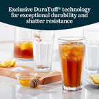 Gibraltar DuraTuff Drinking Glass Drinking Cup Set, Iconic Heavy Base Bar Glassware Thick Drinking Glasses Set of 12