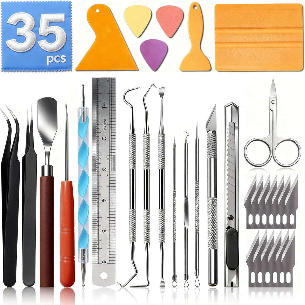 35 PCS Weeding Tools for Vinyl, Precision Craft Tools Set for Weeding Vinyl, Scrapbook Supplies Includes All Basics