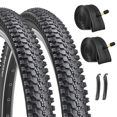 26-inch Mountain Bike Tires Set: 2-Pack 26x1.95 inch (54-559mm) Folding Replacement Puncture-Resistant Bicycle Tires