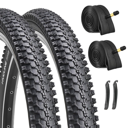 26-inch Mountain Bike Tires Set: 2-Pack 26x1.95 inch (54-559mm) Folding Replacement Puncture-Resistant Bicycle Tires
