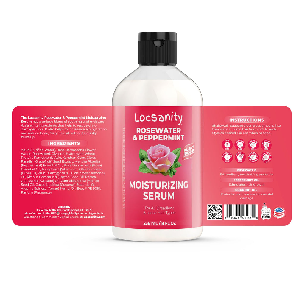 Locs Fine Mist Bundle - Locsanity Rosewater Peppermint Daily Moisturizer Spray, Shampoo, Conditioner for Dreadlocks
