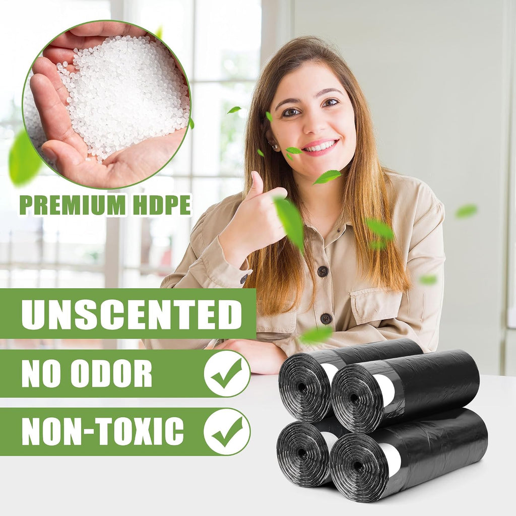 132 Count Small Trash Bags, 4 Gallon Drawstring Garbage Bags, Bathroom Wastebasket Liners, Tear-Free Plastic Bags for