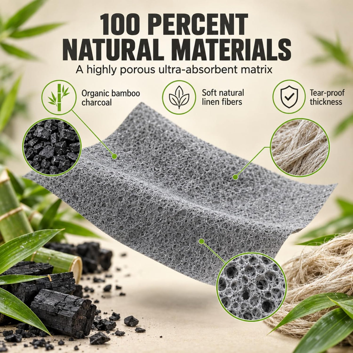 Bamboo Charcoal Oil Blotting Sheets for Face, 300 Count, 3 Pack
