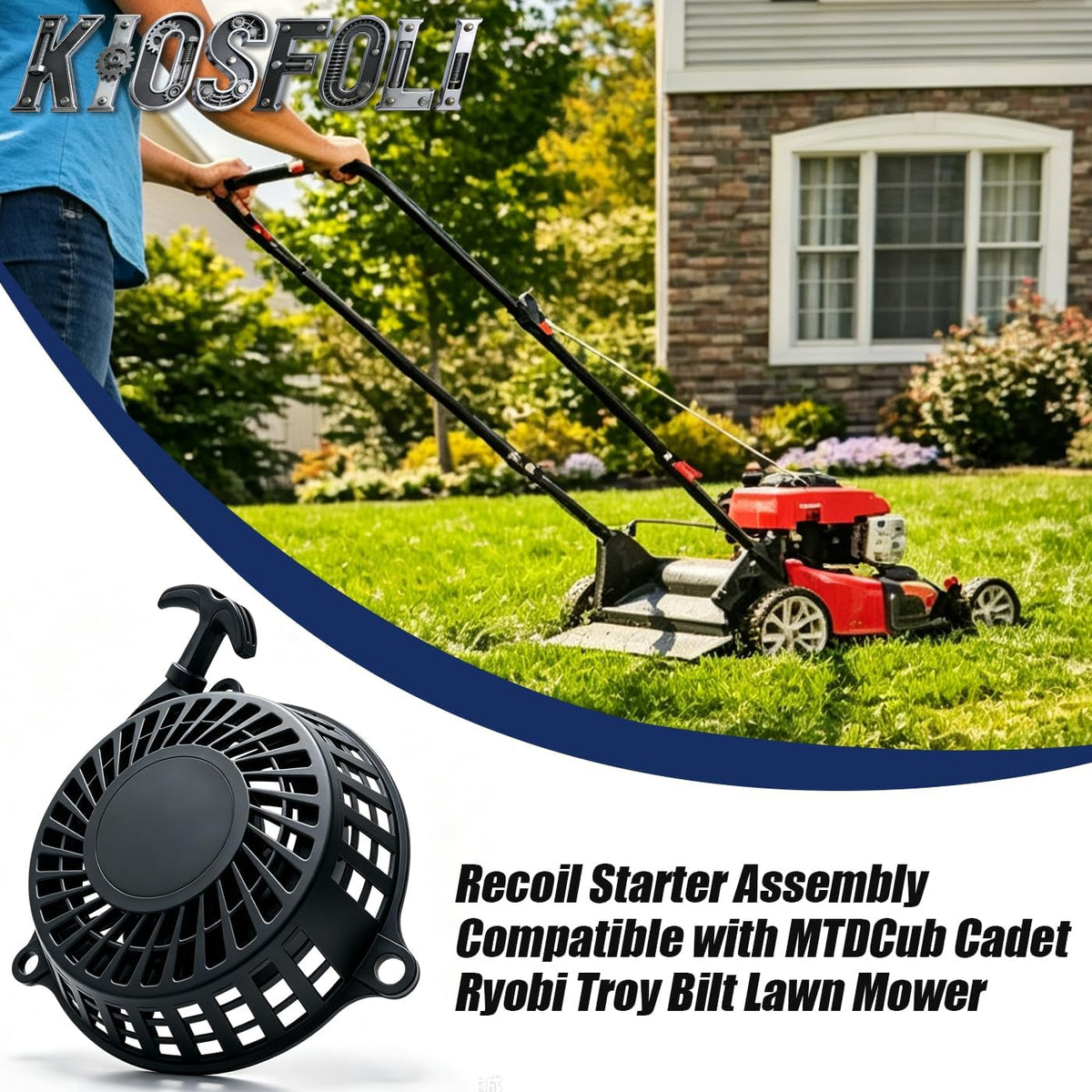 Pull Start Recoil Starter Assembly Compatible with MTD Cub Cadet