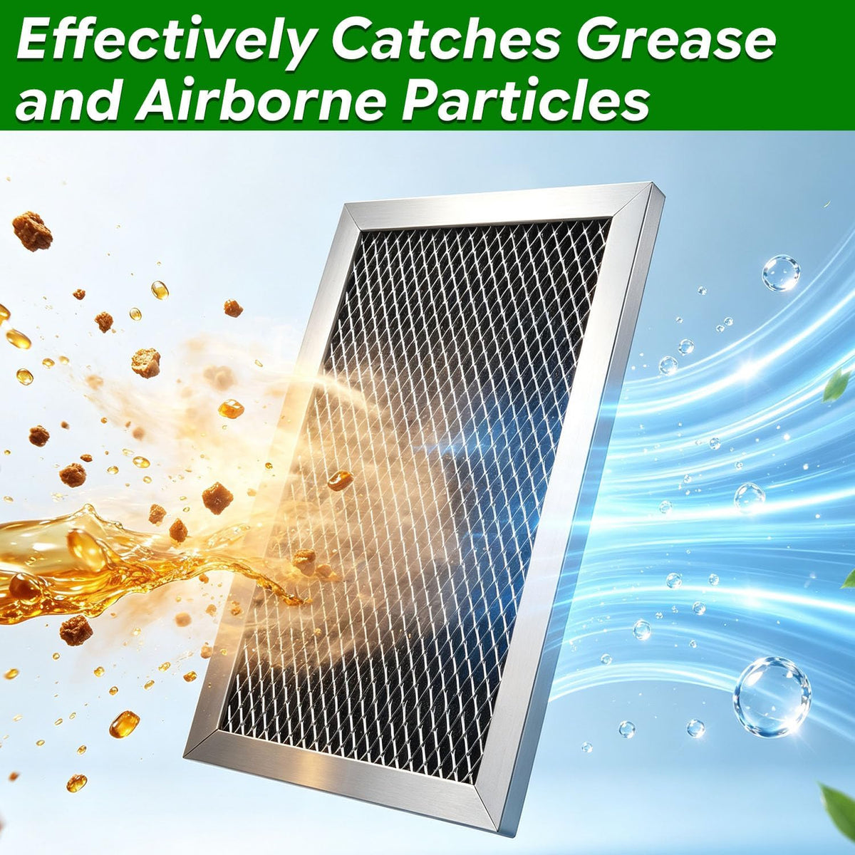 2PCS Microwave Grease Filter Compatible with GE JVM3160DF8BB