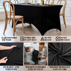 Table Cloth Black 4FT Spandex Stretch Covers for Rectangle Tablecloth
