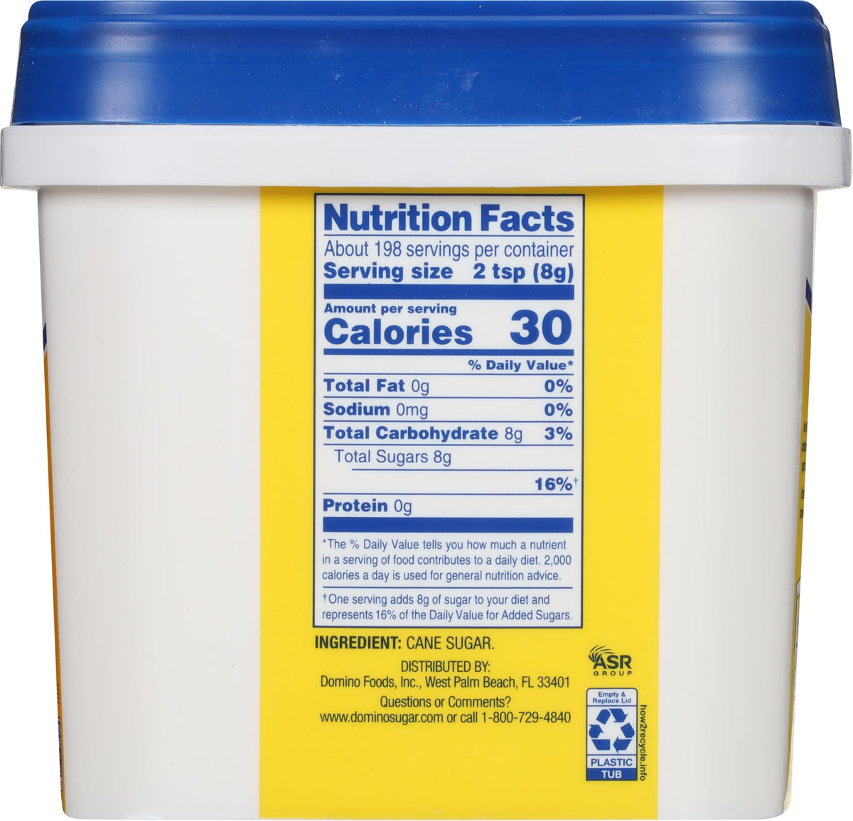 Granulated Sugar 3.5 lb Easy-Baking Tub, Pure Cane Sugar, 2 Pack