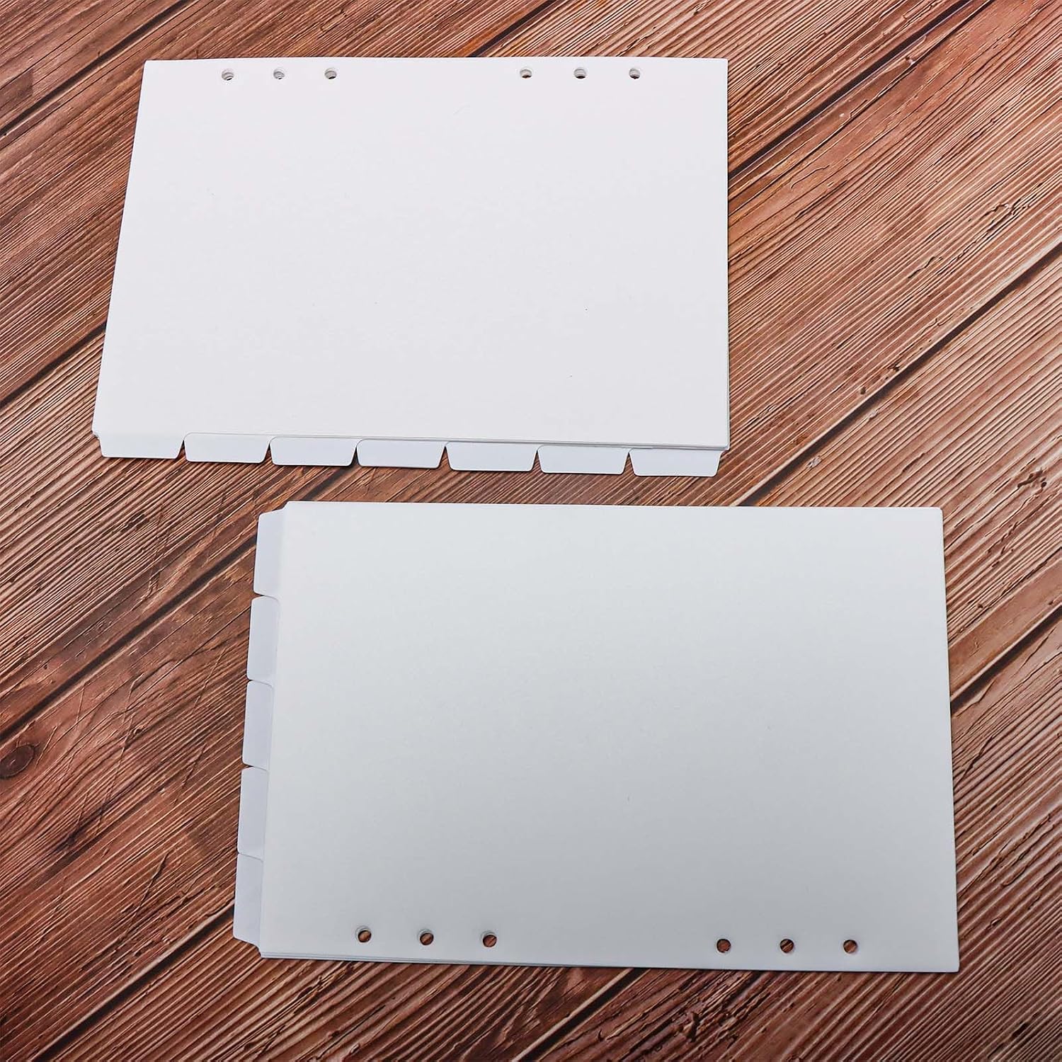 2 Set A5 Binder Dividers White Plastic Index Divider Blank Side 7 Tabs Top 5 Tabs Planner Insets 12 Sheets Refillable