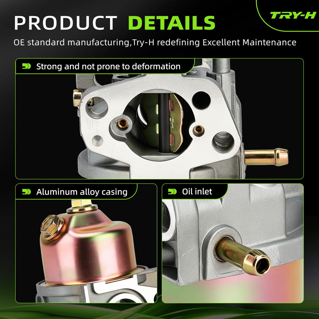 Try-H Predator 4000 Generator Carburetor Kit with Gaskets Spark Plug