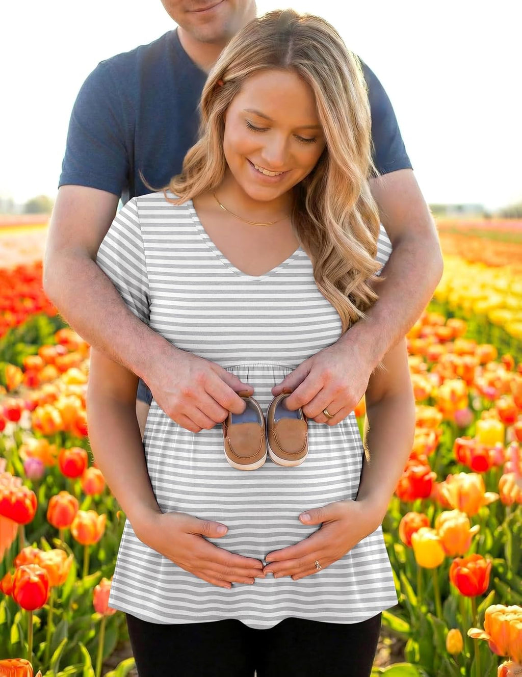 Maternity Shirts 3 Packs Summer Pregnancy Clothes Tops for Work