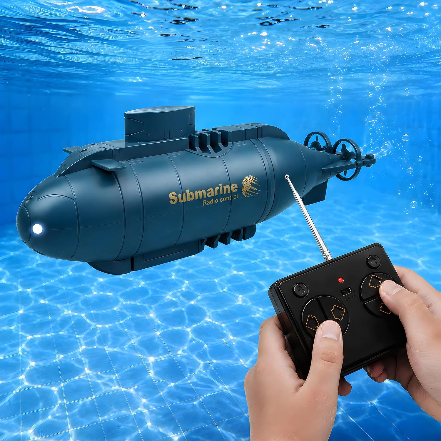 Mini RC Submarine for Kids, Remote Control Electric Dive Boat with Lights | STEM Water Toy for Pool, Bathtub and