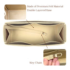 Organizer for Coa.h Soft Empire Carryall (Size 40, Ivory), Felt Bag Insert for 28/40/48 with Keychain Hook