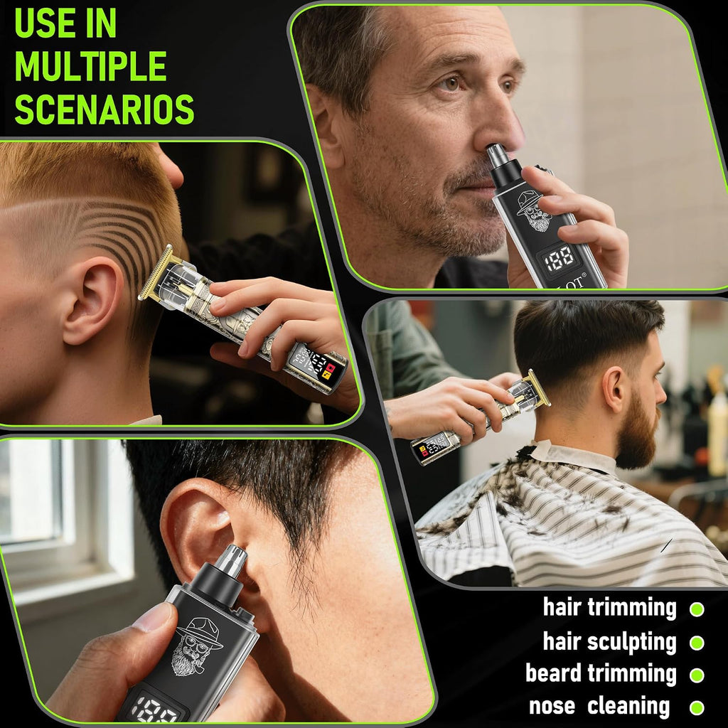 Hair Clippers for Men 2 in 1 Beard and Mustache Trimmer for Men T Liners Trimmers Electric Cordless Nose and Ear Hair
