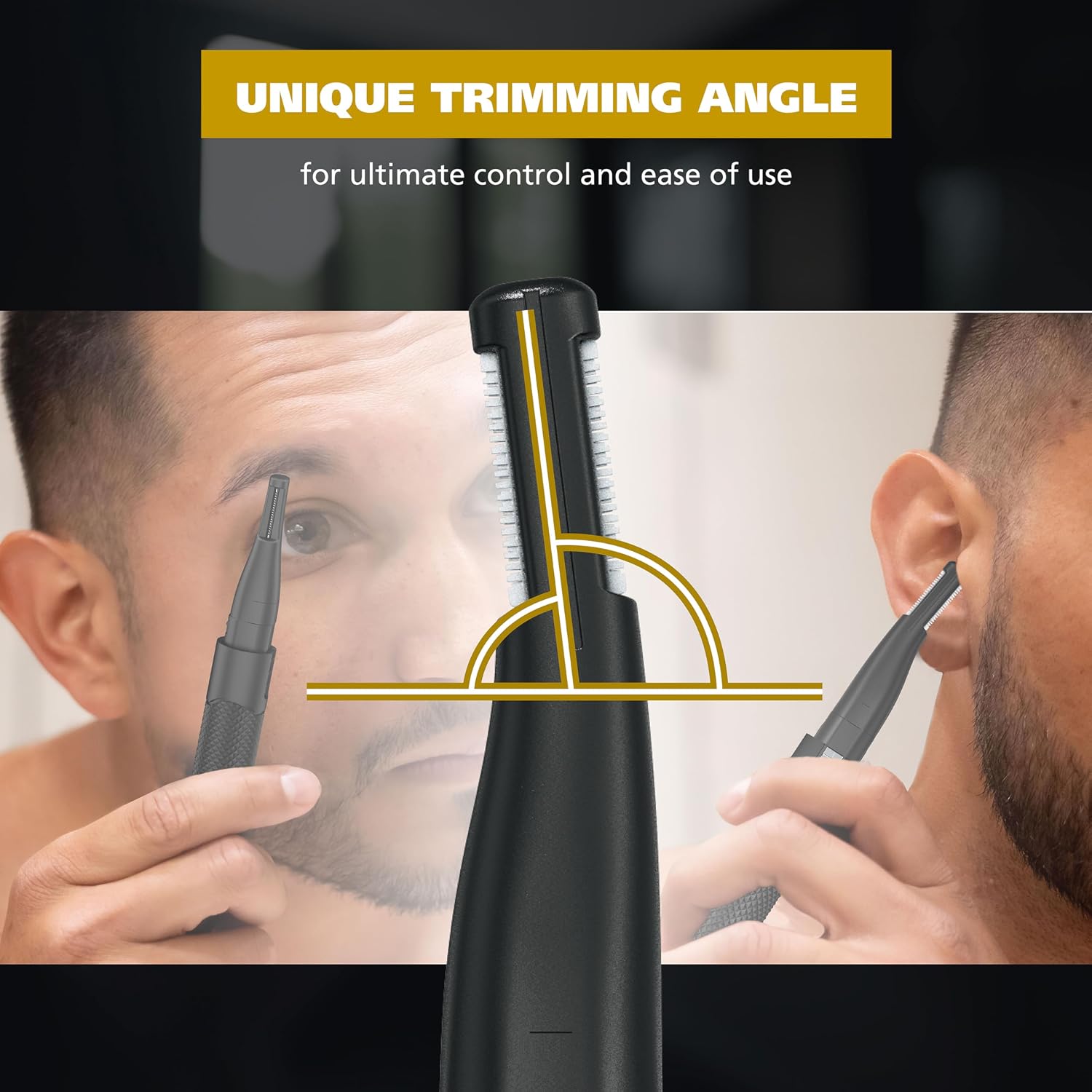 Manscaper 2-in-1 Lithium Battery Eyebrow & Nose Hair Trimmer for Men