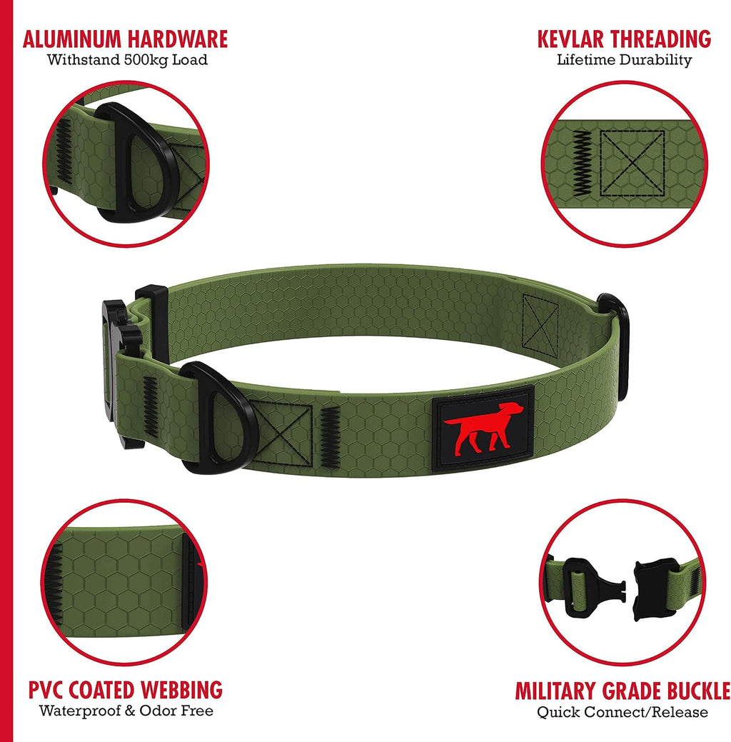 Waterproof Action Collar for Dogs | Heavy Duty Water Proof Dog Collar | Tear Proof & Odor Free | Rust-Proof Metal