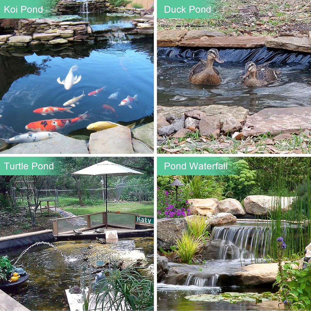 20 Mil HDPE Pond Liner, 7 x 10 FT Flexible Water Garden Liner
