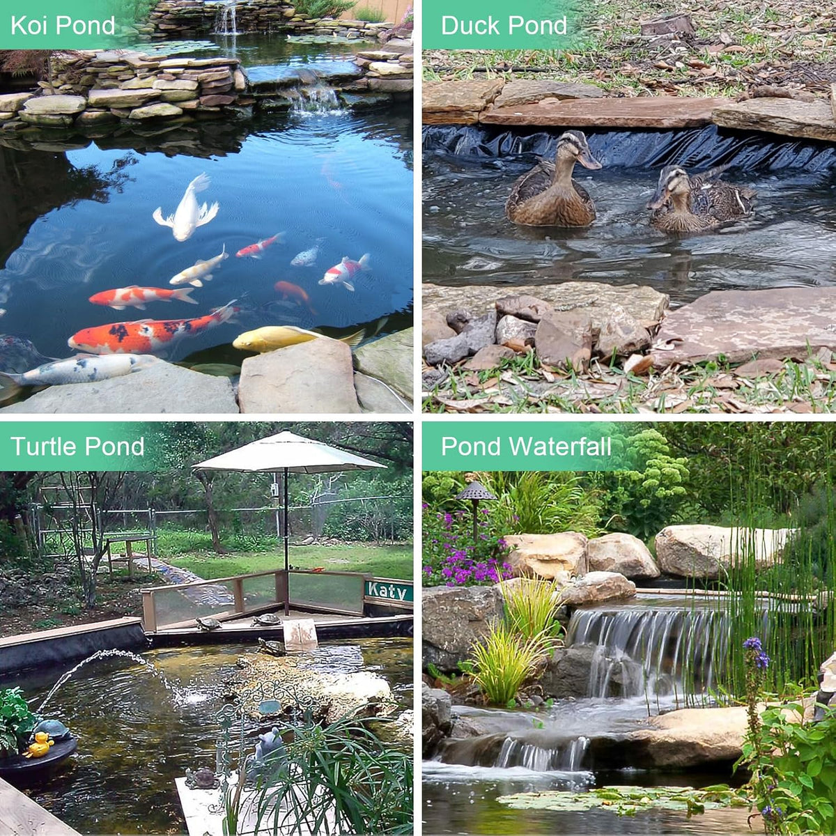 20 Mil HDPE Pond Liner, 7 x 10 FT Flexible Water Garden Liner