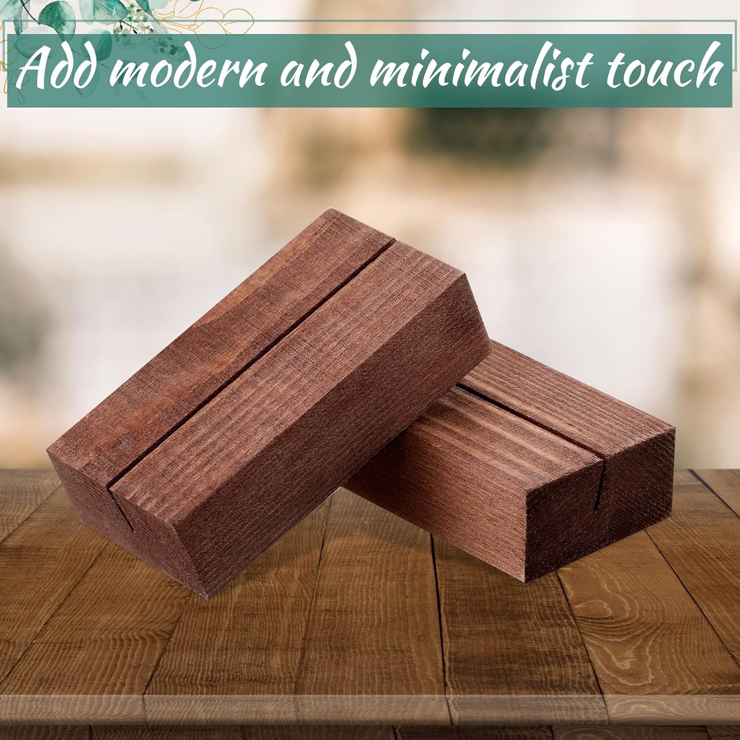 12 Pcs Wood Place Card Holders Wooden Table Number Holder Stands Name Card for Wedding Party Events Exhibition