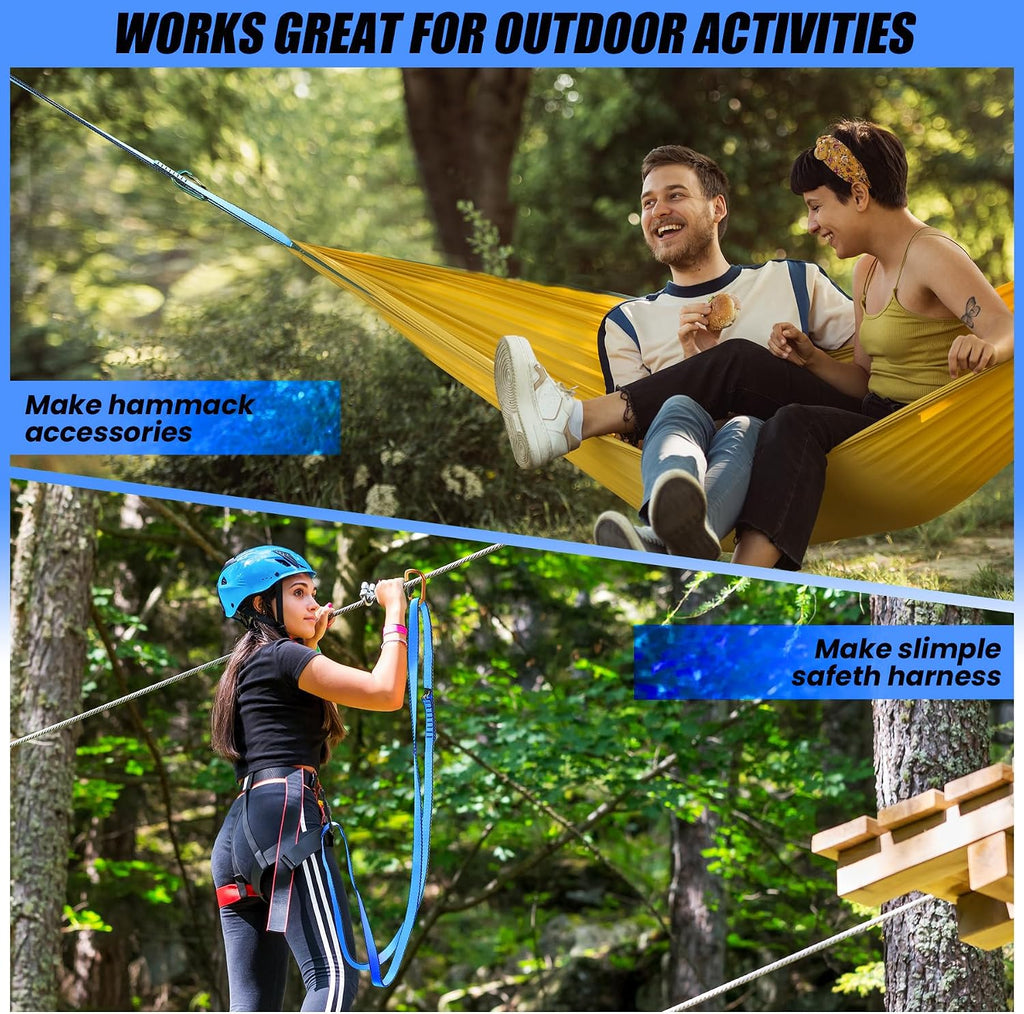 18MM Nylon Climbing Slings Runners 23 kN Strong Webbing Straps for Rock Climbing, Rappelling, Swing, Yoga Hammock etc