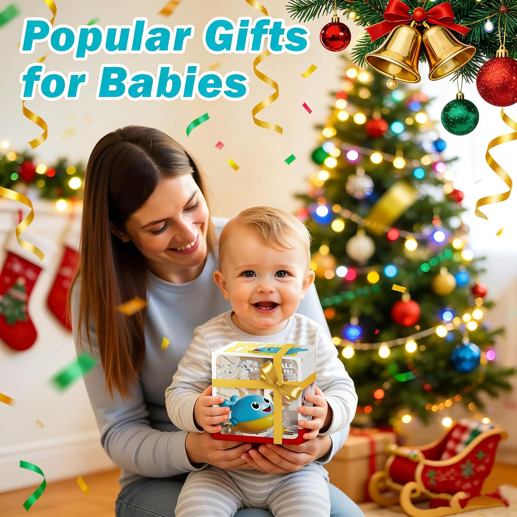 Whale Bath Toys, Toddler Pool Toys for 1 2 3 Year Old Boy, Light Up Baby Bath Toys for Kids Ages 1-3, Bathtub