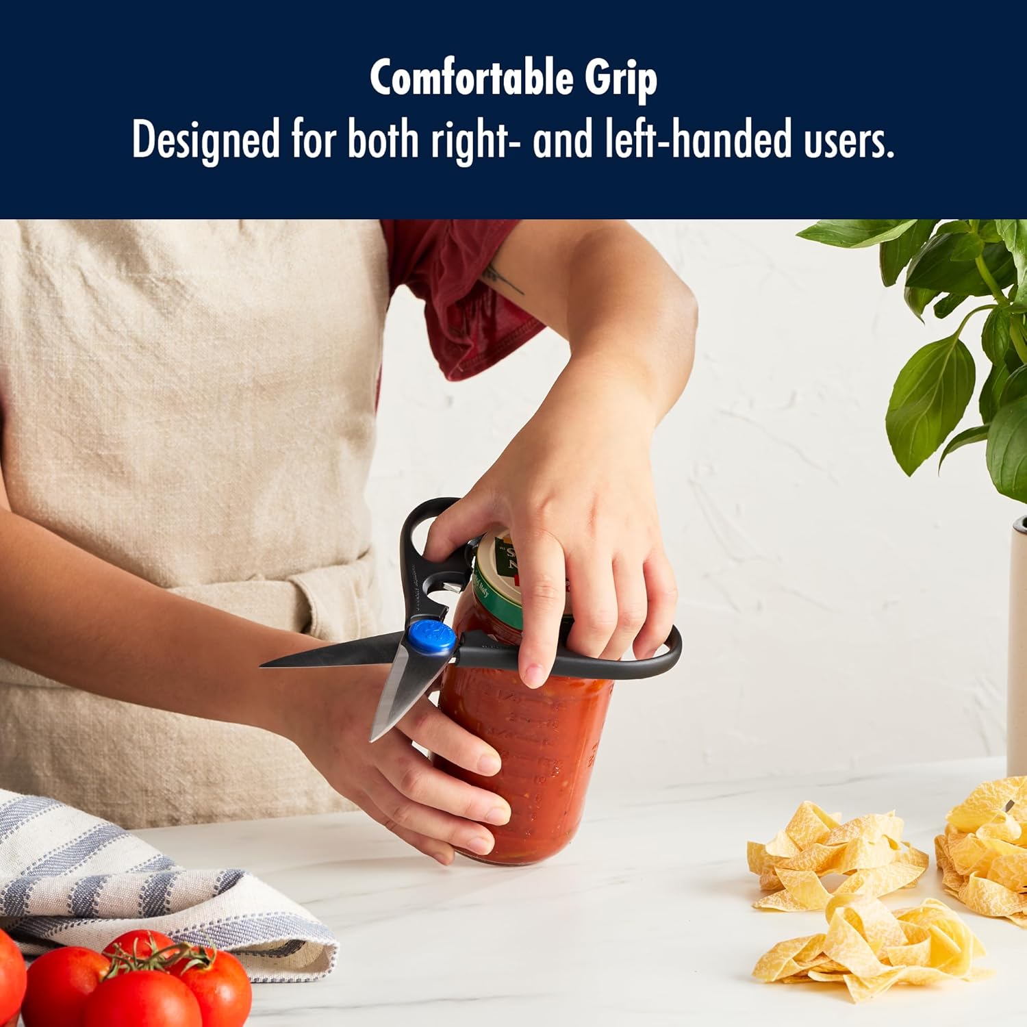 Kitchen Shears, Made in Japan, Kitchen Scissors, Multi-Purpose Scissors with Stainless Steel Blades, Built-In Bottle