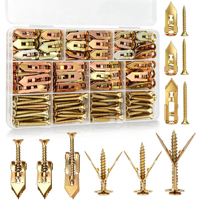 Lmutexyi 140Pcs Drywall Anchors and Screws Kit, Metal Expansion Anchors