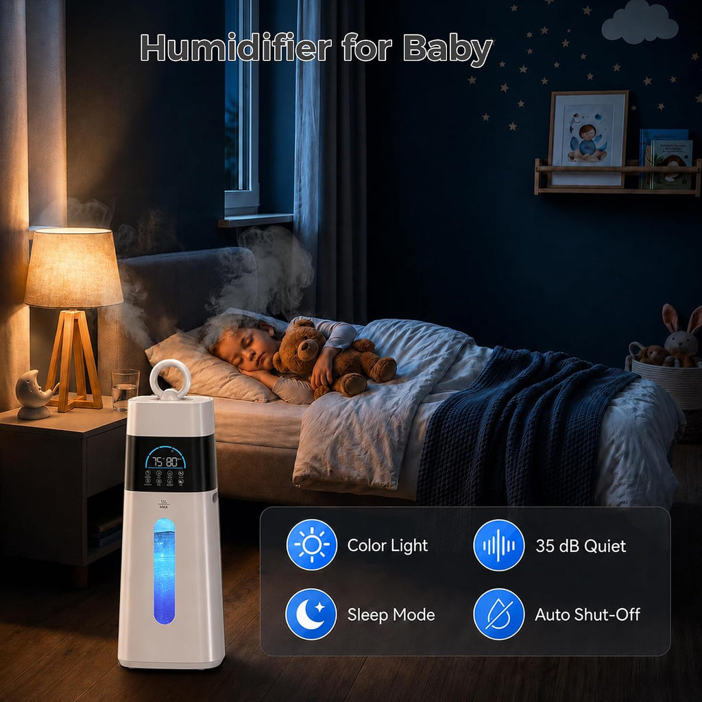 Humidifiers for Bedroom,15L/3.96 Gal 800 sq.ft, Cool Mist Humidifier Large Room with 350mL/H Spray Output for Home