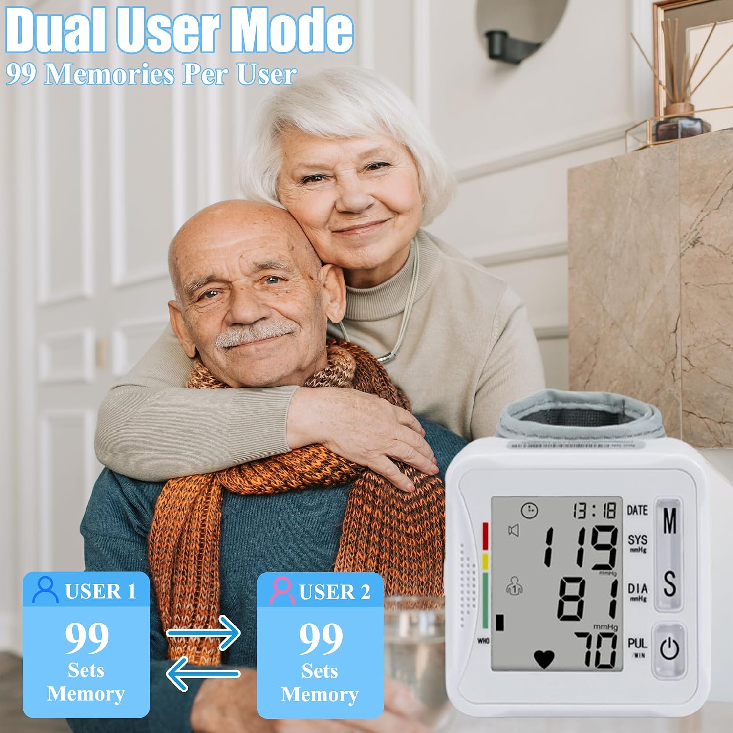 Wrist Blood Pressure Monitor with Carrying Case