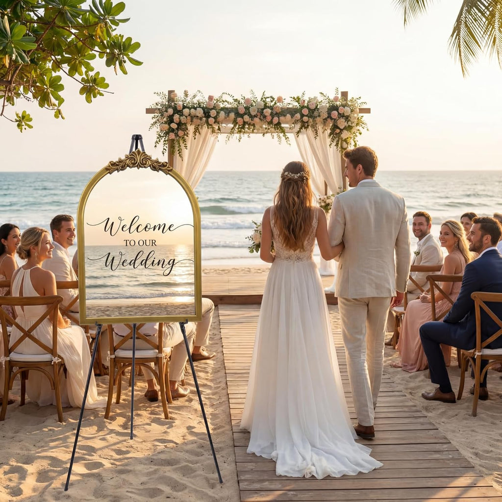 Wedding Mirror Seating Chart with Easel Stand, 18 x 23 in