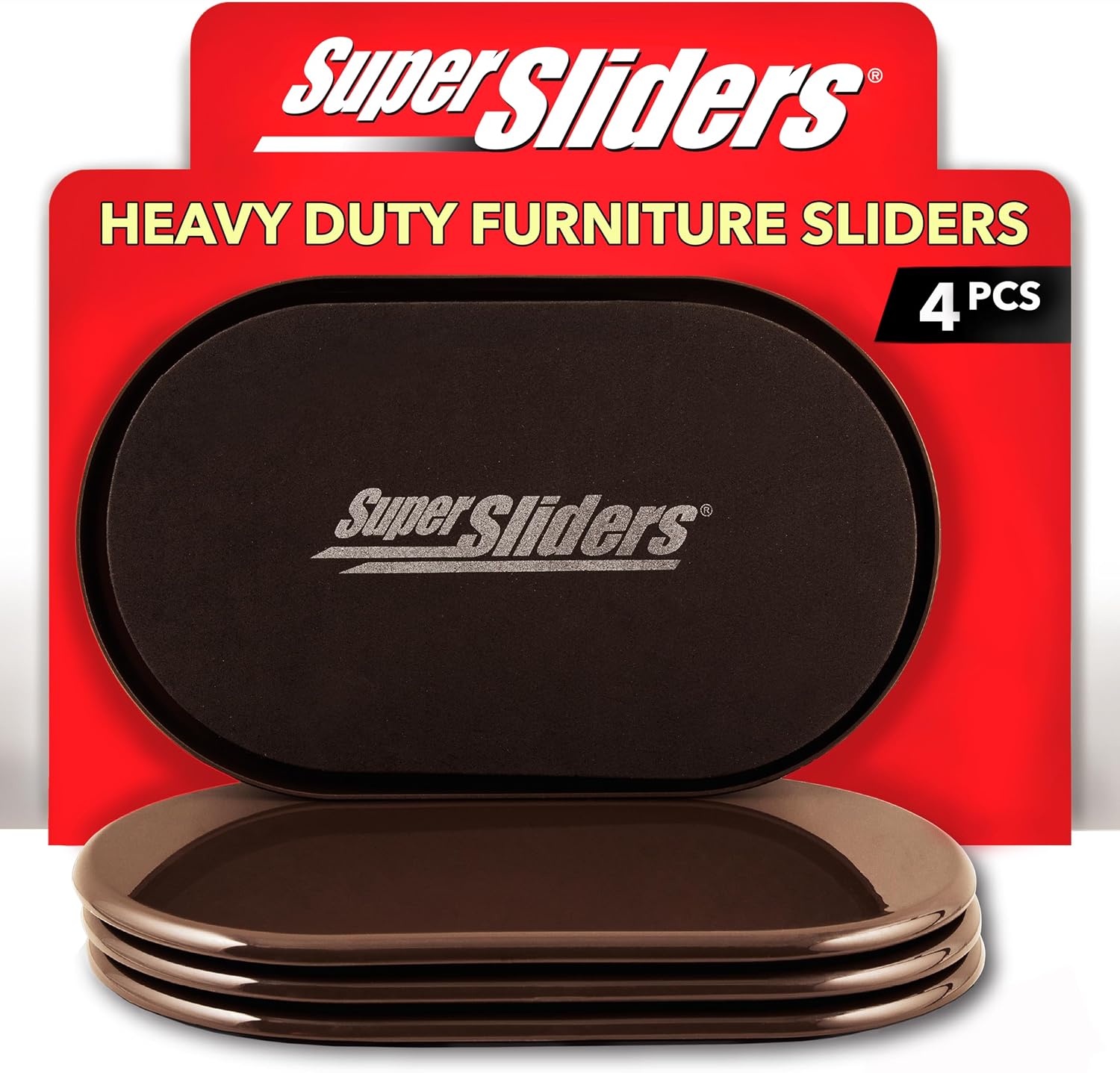5-3/4" x 9-1/2" XL Oval Reusable Furniture Sliders for Carpet, Anti-Slip Protective Furniture Moving Pads for Beds