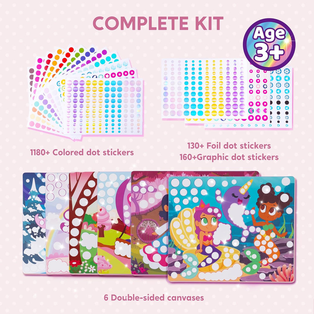 Dot Art Kit for Kids, No Mess Sticker for Toddlers 3-7, Craft Kits, DIY Creative Activity, Travel Toy, Birthday