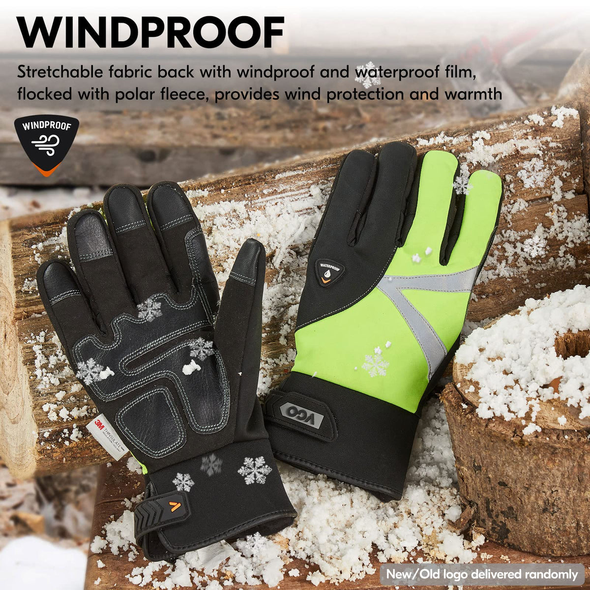 4°F Coldproof&Waterproof&Windproof Winter Work Gloves(SL8777FW,M)