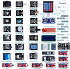 ELEGOO Upgraded 37 in 1 Sensor Modules Kit & ELEGOO 3pcs Breadboard 830 Point Solderless Prototype PCB Board Kit