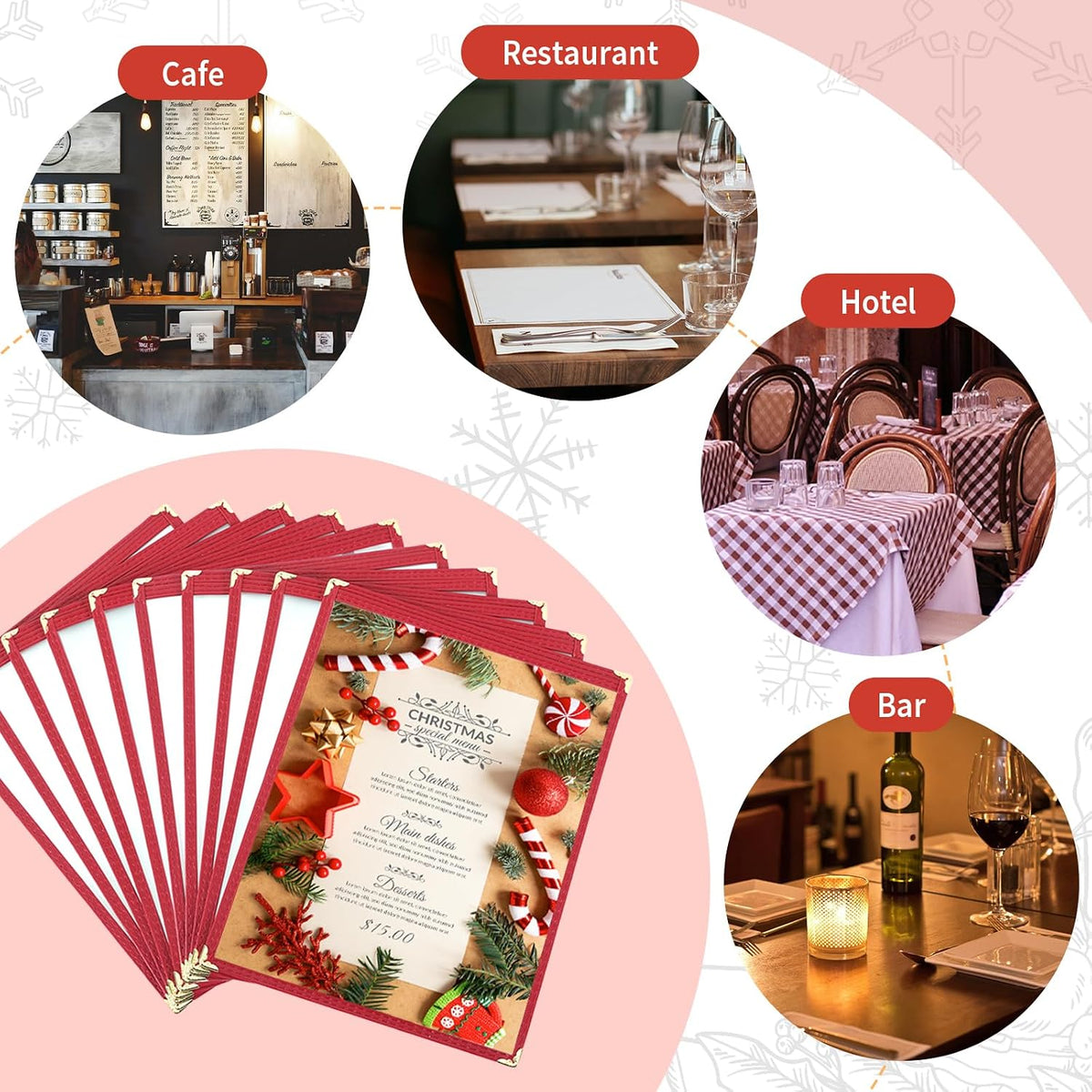 8.5 x 11 Menu Covers, 10 Pack 1 Page 2 View Event Menu