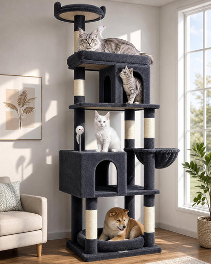 S72 Heavy Duty Cat Trees for Large Cats 20 lbs+, Dark Gray