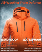 Heated Jacket for Men with 7.4V Battery, Waterproof Ski Shell