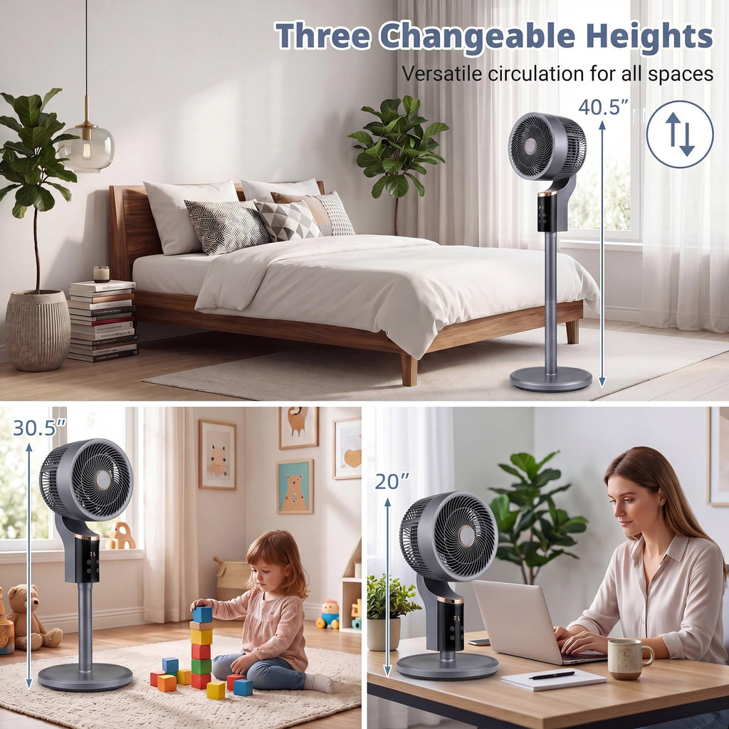 Pedestal Fan, Quiet Standing Fan with Remote Control