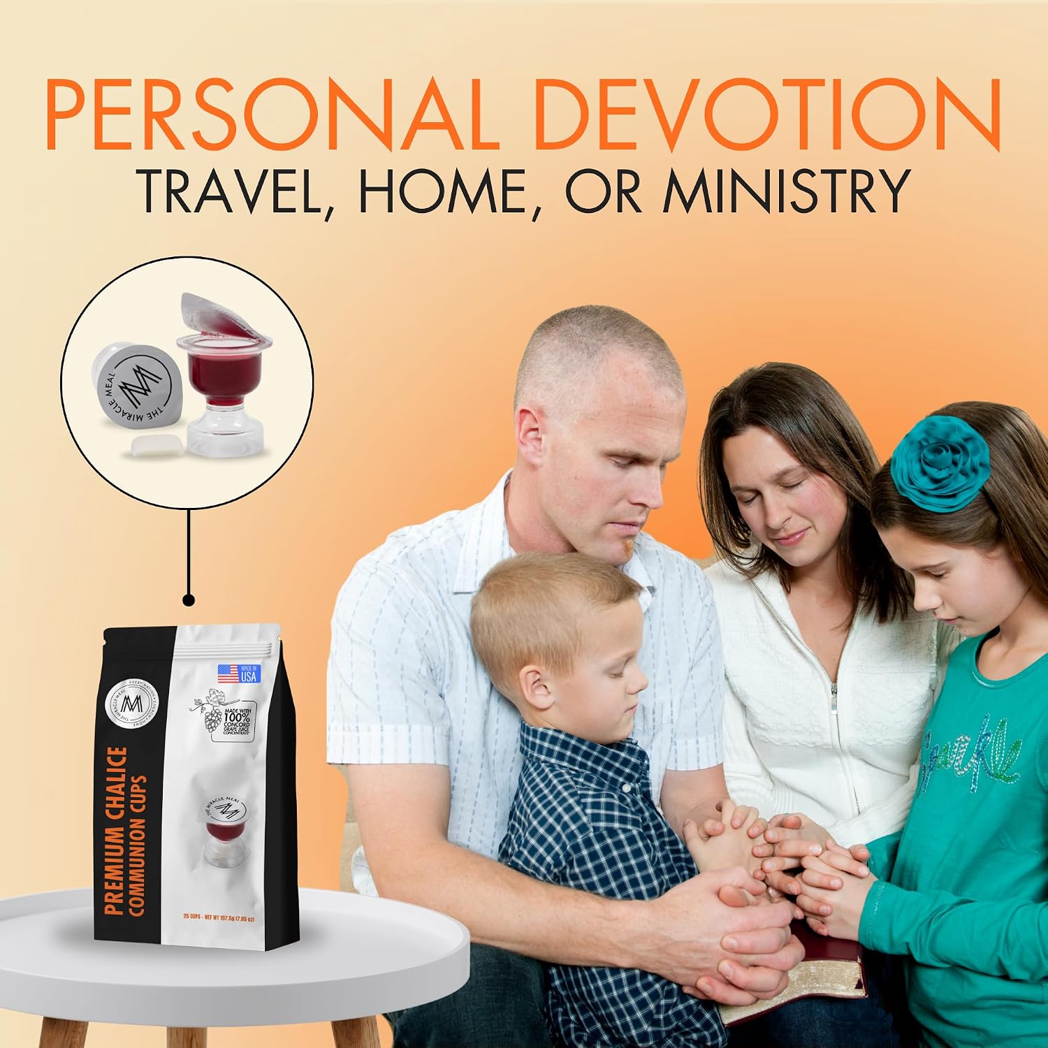 Miracle Meal Chalice Communion Cup & Wafer Set, Travel Pack of 25-Cups