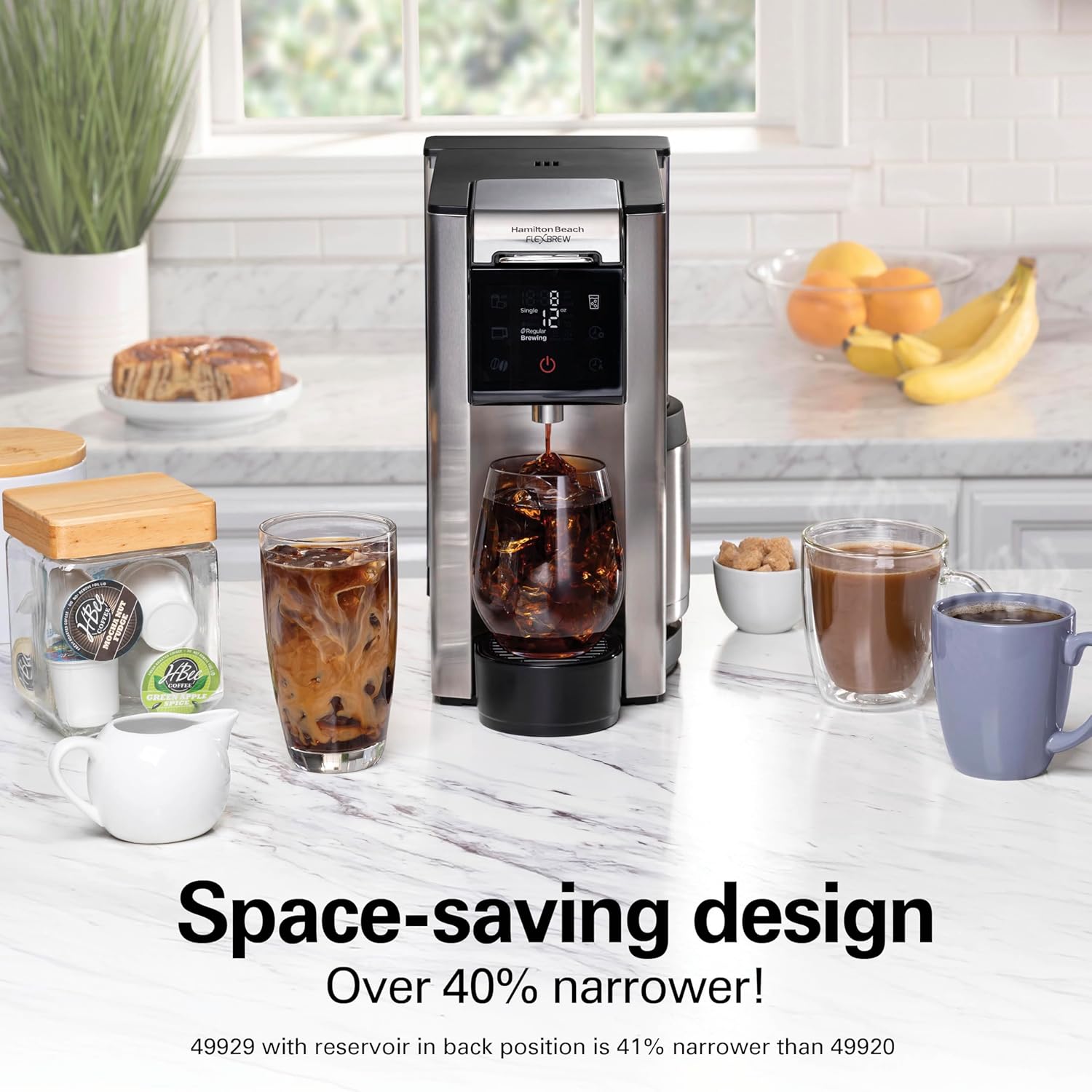 Flexbrew Advanced 5-in-1 Drip & Single Serve Coffee Maker | Single Serve Hot & Iced Coffee Maker | 12 Cup Thermal