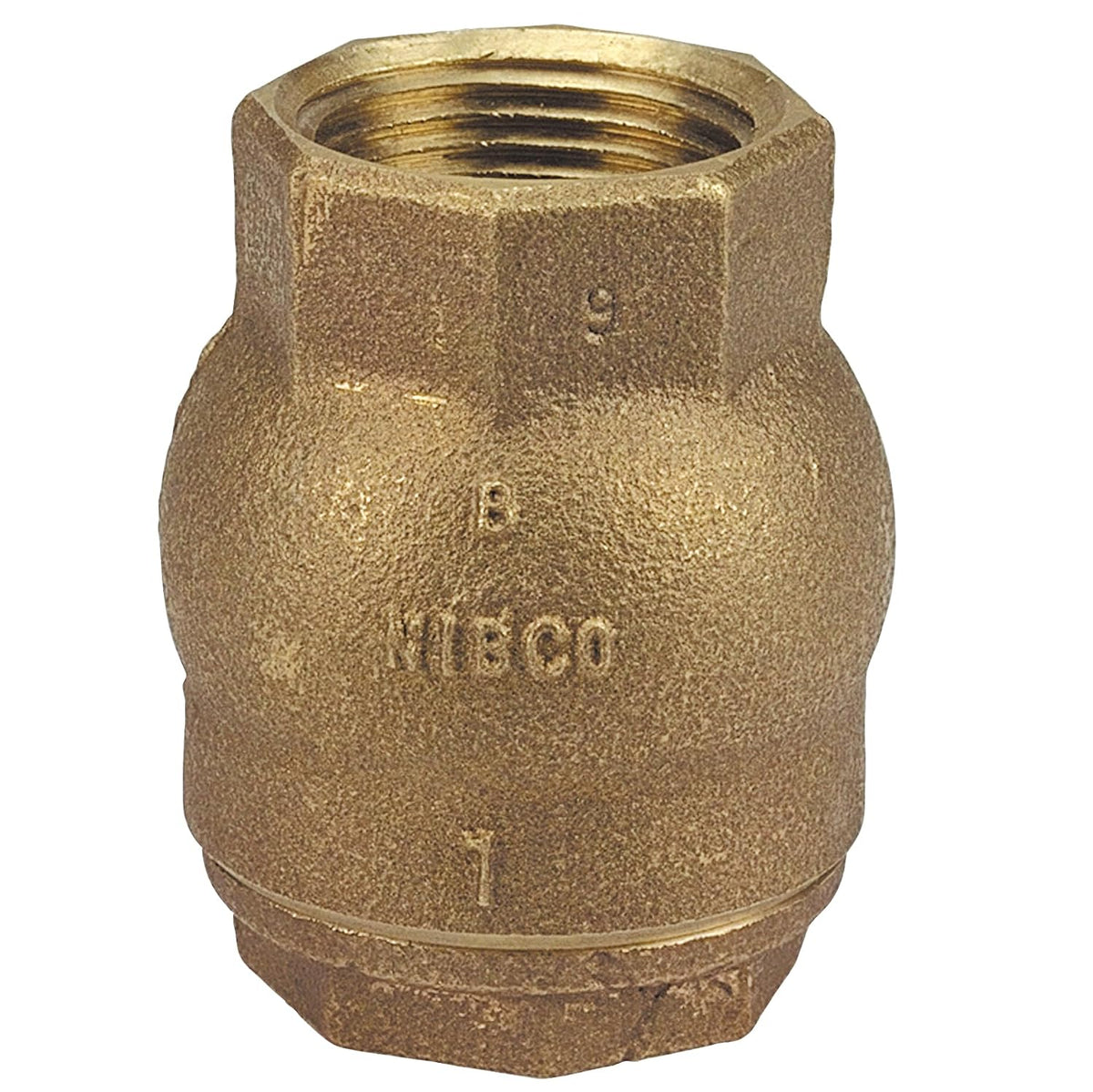 NIBCO Fig No T-480, 1 in. Bronze Check Valve, Ring Check, Resilient Disc, Thread Ends, Threaded