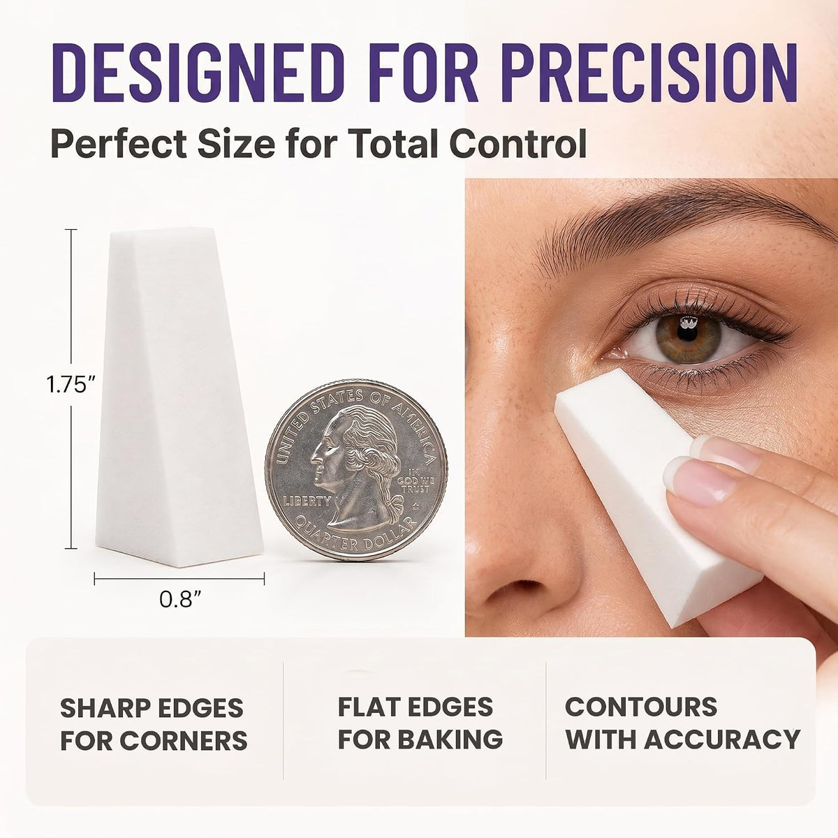 32-Pack *PRE-CUT* Makeup Wedges: Professional Triangle Sponges
