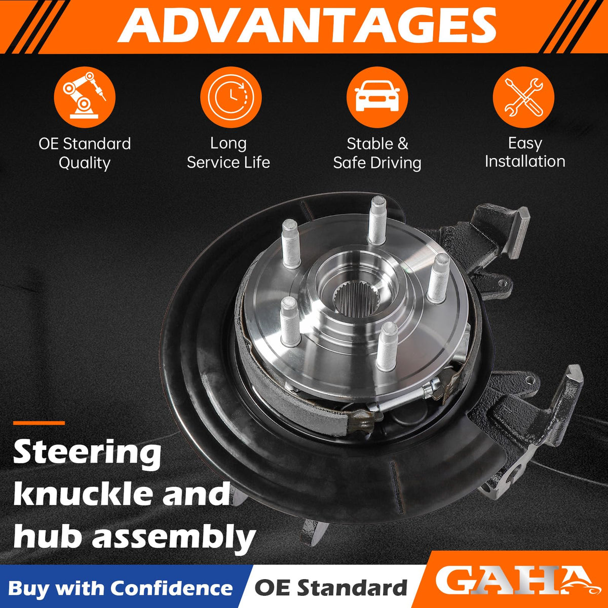 GAHA Rear Left Steering Knuckle Wheel Hub Assembly for Ford Explorer